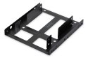 Ramka montażowa/Adapter SSD/HDD 2x 2.5" do 3.5"(ATA, SATA, SSD) metalowa ,zestaw, czarna