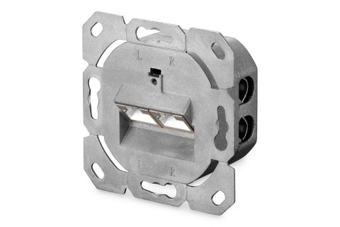 Gniazdo podtynkowe / natynkowe 2x RJ45, ekranowane, LSA, kat.6, pole opisowe, p/kurz, kolor biały Gniazdo podtynkowe / natynkowe 2x RJ45, ekranowane, LSA, kat.6, pole opisowe, p/kurz, kolor biały