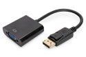 Kabel DP/DSUB15 M/Ż z zatrzaskiem czarny 0,15m Displayport 1080p 60Hz FHD