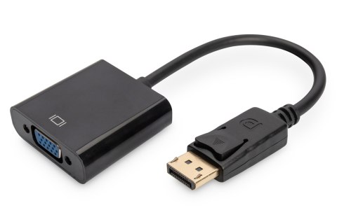 Kabel DP/DSUB15 M/Ż z zatrzaskiem czarny 0,15m Displayport 1080p 60Hz FHD