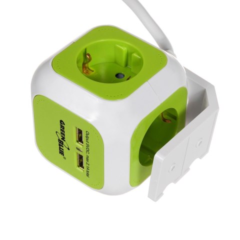 MagicCube poczwórne gniazdko prądowe, 2 wejścia usb 1,4m GreenBlue GB118G wersja niemiecka MagicCube poczwórne gniazdko prądowe, 2 wejścia usb 1,4m GreenBlue GB118G wersja niemiecka