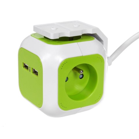 MagicCube poczwórne gniazdko prądowe GreenBlue, 2 wejścia USB, 1,4m, GB118 MagicCube poczwórne gniazdko prądowe GreenBlue, 2 wejścia USB, 1,4m, GB118