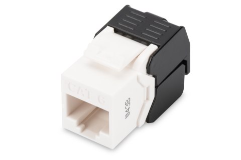 Moduł (gniazdo) keystone RJ45 (8P8C) kat.6, UTP, nieekranowany, beznarzędziowy, biały