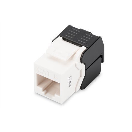 Moduł (gniazdo) keystone RJ45 (8P8C) kat.6, UTP, nieekranowany, beznarzędziowy, biały Moduł (gniazdo) keystone RJ45 (8P8C) kat.6, UTP, nieekranowany, beznarzędziowy, biały