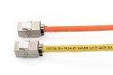 Moduł (gniazdo) keystone RJ45 (8P8C) kat.6A, STP,ekranowany, beznarzędziowy, stalowy, opaska czarna
