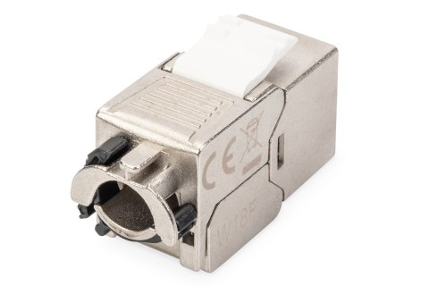 Moduł (gniazdo) keystone RJ45 (8P8C) kat.6A, STP,ekranowany, beznarzędziowy, stalowy, opaska czarna Moduł (gniazdo) keystone RJ45 (8P8C) kat.6A, STP,ekranowany, beznarzędziowy, stalowy, opaska czarna