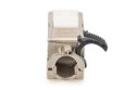 Moduł (gniazdo) keystone RJ45 (8P8C) kat.6A, STP,ekranowany, beznarzędziowy, stalowy, opaska czarna