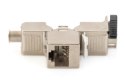 Moduł (gniazdo) keystone RJ45 (8P8C) kat.6A, STP,ekranowany, beznarzędziowy, stalowy, opaska czarna