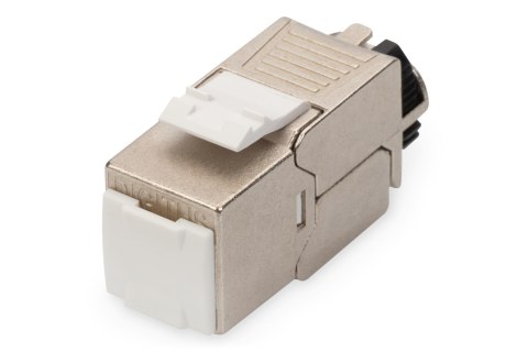 Moduł (gniazdo) keystone RJ45 (8P8C) kat.6A, STP,ekranowany, beznarzędziowy, stalowy, opaska czarna Moduł (gniazdo) keystone RJ45 (8P8C) kat.6A, STP,ekranowany, beznarzędziowy, stalowy, opaska czarna
