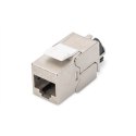 Moduł (gniazdo) keystone RJ45 (8P8C) kat.6A, STP,ekranowany, beznarzędziowy, stalowy, opaska czarna