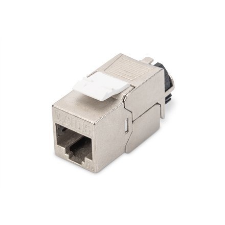 Moduł (gniazdo) keystone RJ45 (8P8C) kat.6A, STP,ekranowany, beznarzędziowy, stalowy, opaska czarna Moduł (gniazdo) keystone RJ45 (8P8C) kat.6A, STP,ekranowany, beznarzędziowy, stalowy, opaska czarna