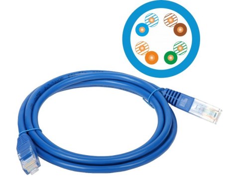 Patch-cord U/UTP kat.5e PVC 3.0m niebieski ALANTEC Patch-cord U/UTP kat.5e PVC 3.0m niebieski ALANTEC