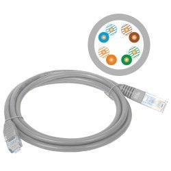 Patch-cord U/UTP kat.5e PVC 3.0m szary ALANTEC