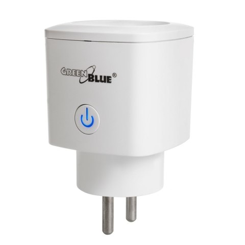 Zdalnie sterowane gniazdko WiFi GreenBlue, Android/iOS/Alexa/Google Home, zuż. energii, timer, max 3680W, typ E, GB720 E Zdalnie sterowane gniazdko WiFi GreenBlue, Android/iOS/Alexa/Google Home, zuż. energii, timer, max 3680W, typ E, GB720 E
