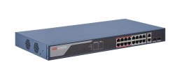 Przełącznik niezarządzany 18-portowy (16xPoE) 230W, 2xSPF HIKVISION