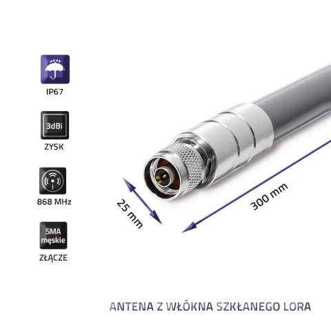 Qoltec Antena LoRa | 3 dBi | Zewnętrzna Qoltec Antena LoRa | 3 dBi | Zewnętrzna