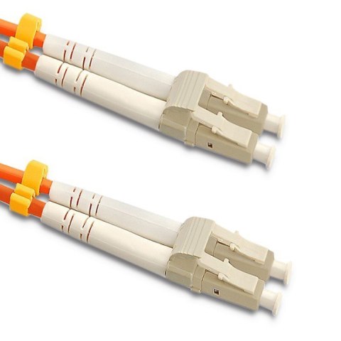 Qoltec Patchcord światłowodowy LC/UPC-LC/UPC | Multimode | 50/125U | OM2 | Duplex | 10m Qoltec Patchcord światłowodowy LC/UPC-LC/UPC | Multimode | 50/125U | OM2 | Duplex | 10m