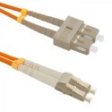 Qoltec Patchcord światłowodowy SC/UPC - LC/UPC | Multimode | 50/125 | OM2 | Duplex | 1m