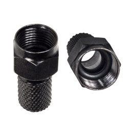 Wtyk F satelitarny Maclean, TV system, RG5.9, RG6, 6.8mm, nikiel z uszczelką, profesjonalny, czarny, MCTV-903