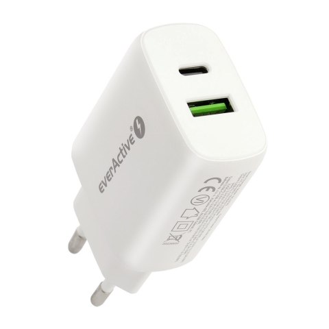 ŁADOWARKA SIECIOWA everActive SC-370Q 25W 1xUSB-C 1xUSB-A PD PPS ŁADOWARKA SIECIOWA everActive SC-370Q 25W 1xUSB-C 1xUSB-A PD PPS