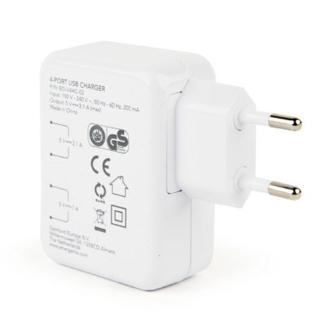 ŁADOWARKA USB UNIVERSAL WHITE 4PORT EG-U4AC-02 GEMBIRD ŁADOWARKA USB UNIVERSAL WHITE 4PORT EG-U4AC-02 GEMBIRD