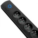 Listwa przeciwprzepięciowa Qoltec 8 gniazd 1.8m (czarna)