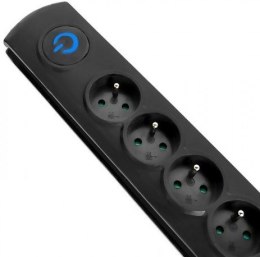 Listwa przeciwprzepięciowa Qoltec 8 gniazd 1.8m (czarna)