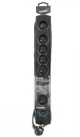 Listwa przeciwprzepięciowa Qoltec 8 gniazd 1.8m (czarna) Listwa przeciwprzepięciowa Qoltec 8 gniazd 1.8m (czarna)
