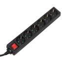 Listwa zasilająca Maclean, Przedłużacz 6 gniazd, Z wyłącznikiem, Typ niemiecki, 3500W, 5m, MCE195G