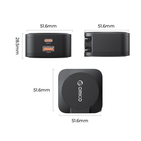 ORICO ŁADOWARKA SIECIOWA GAN 65W USB-A + USB-C ORICO ŁADOWARKA SIECIOWA GAN 65W USB-A + USB-C