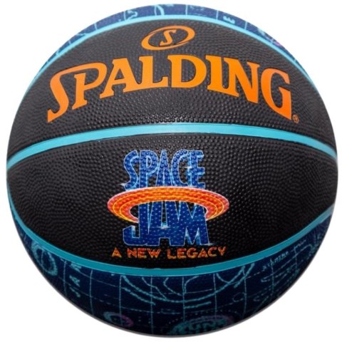 Piłka do koszykówki Spalding Space Jam Tune Court niebiesko-czarna '7 84560Z Piłka do koszykówki Spalding Space Jam Tune Court niebiesko-czarna '7 84560Z