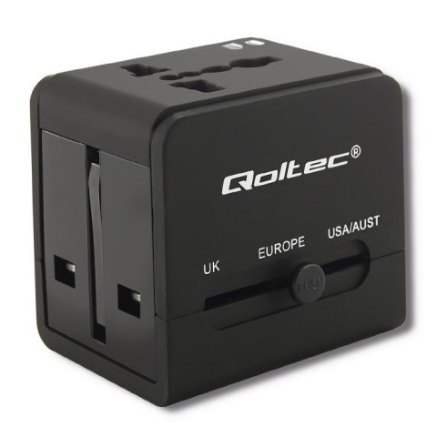 Qoltec Sieciowy adapter podróżny 10.5W | 5V | 2.1A | 2xUSB Qoltec Sieciowy adapter podróżny 10.5W | 5V | 2.1A | 2xUSB