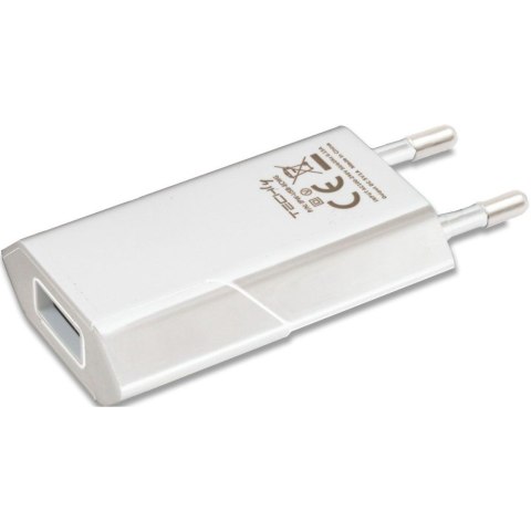 Sieciowa Ładowarka 100-240V - USB 5V 1A Slim Biała Sieciowa Ładowarka 100-240V - USB 5V 1A Slim Biała