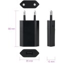 Sieciowa Ładowarka 100-240V - USB 5V 1A Slim Czarna