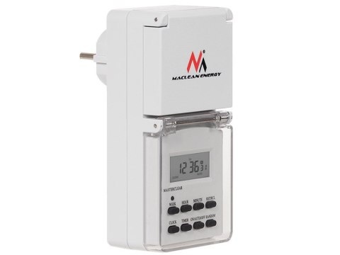 Timer cyfrowy Maclean, zewnętrzny, funkcja losowa, 10 programów, max 156 programów, 3600 W, IP44, MCE08 Timer cyfrowy Maclean, zewnętrzny, funkcja losowa, 10 programów, max 156 programów, 3600 W, IP44, MCE08