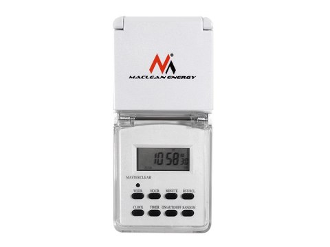 Timer cyfrowy Maclean, zewnętrzny, funkcja losowa, 10 programów, max 156 programów, 3600 W, IP44, MCE08 Timer cyfrowy Maclean, zewnętrzny, funkcja losowa, 10 programów, max 156 programów, 3600 W, IP44, MCE08