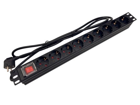Listwa zasilająca 19" 230V - 9 gniazd (typu F - CEE 7/3 schuko), z wyłącznikiem LED, kabel 1,8m CEE 7/7 ALANTEC Listwa zasilająca 19" 230V - 9 gniazd (typu F - CEE 7/3 schuko), z wyłącznikiem LED, kabel 1,8m CEE 7/7 ALANTEC