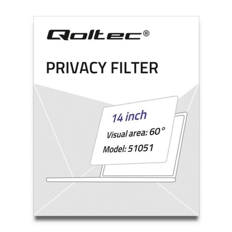 Qoltec Filtr prywatyzujący RODO 14" | 16:9 | Ochrona wzroku | Panoramiczny Qoltec Filtr prywatyzujący RODO 14" | 16:9 | Ochrona wzroku | Panoramiczny