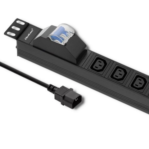 Qoltec Listwa zasilająca PDU antyprzeciążeniowa do RACK 19" | 1U | 10A | 8xIEC C13 | bezpiecznik C16 | 2m Qoltec Listwa zasilająca PDU antyprzeciążeniowa do RACK 19" | 1U | 10A | 8xIEC C13 | bezpiecznik C16 | 2m