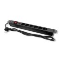 Qoltec Listwa zasilająca PDU antyprzeciążeniowa do RACK 19" | 1U | 16A | 6xFRENCH | 2m