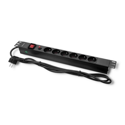 Qoltec Listwa zasilająca PDU antyprzeciążeniowa do RACK 19" | 1U | 16A | 6xFRENCH | 2m Qoltec Listwa zasilająca PDU antyprzeciążeniowa do RACK 19" | 1U | 16A | 6xFRENCH | 2m