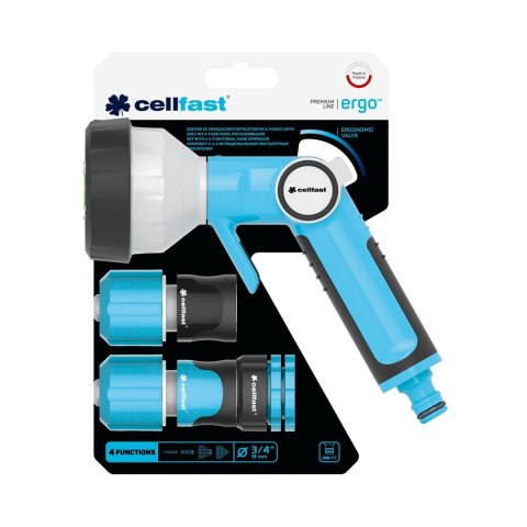 CELLFAST ZESTAW ERGO ZE ZRASZACZEM PISTOLETOWYM 4-FUNKCYJNYM 3/4" CELLFAST ZESTAW ERGO ZE ZRASZACZEM PISTOLETOWYM 4-FUNKCYJNYM 3/4"
