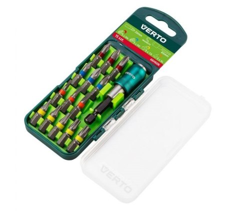 Zestaw bitów 15 szt., 25 mm - 3 x PH, 3 x PZ, 3 x SL, 5 x TX + uchwyt magnetyczny Zestaw bitów 15 szt., 25 mm - 3 x PH, 3 x PZ, 3 x SL, 5 x TX + uchwyt magnetyczny