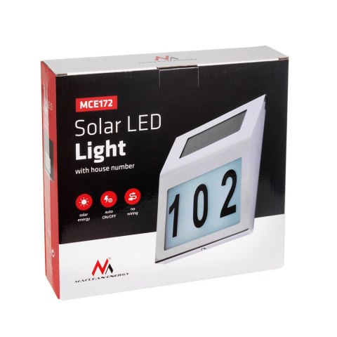 Lampa solarna LED Maclean, z numerem domu, MCE172 Lampa solarna LED Maclean, z numerem domu, MCE172