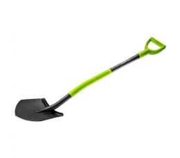 Szpadel ostry, metalowy trzonek, plastikowy uchwyt