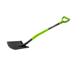 Szpadel prosty, metalowy trzonek, plastikowy uchwyt