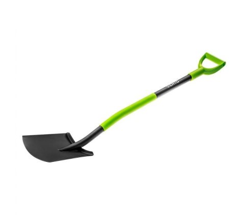 Szpadel prosty, metalowy trzonek, plastikowy uchwyt