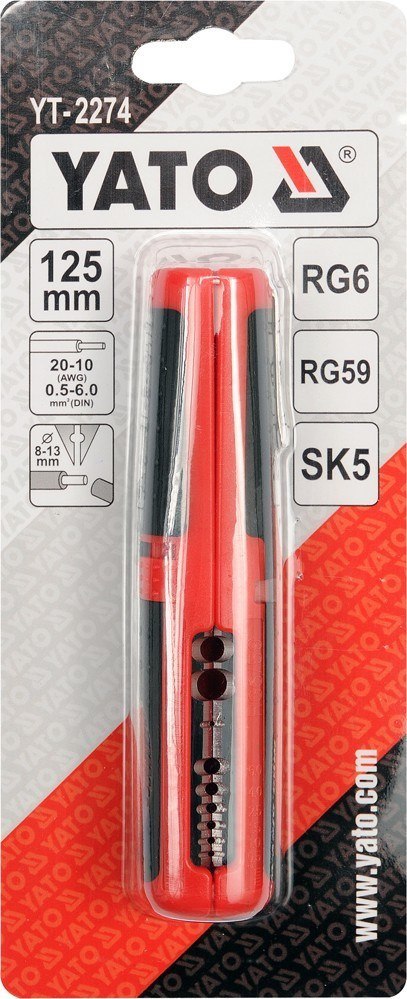 YATO ŚCIĄGACZ IZOLACJI 0,5 - 6 mm2, DO PRZEWODÓW OGRĄGŁYCH 2274 YATO ŚCIĄGACZ IZOLACJI 0,5 - 6 mm2, DO PRZEWODÓW OGRĄGŁYCH 2274