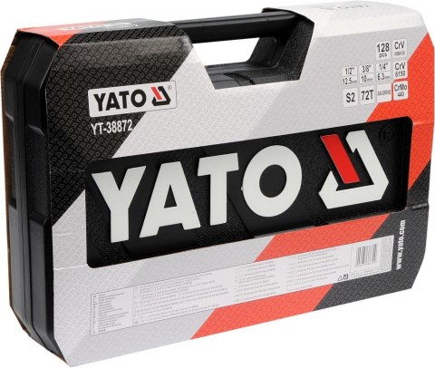 YATO ZESTAW KLUCZY 1/4" , 3/8" , 1/2" 128 elem. 38872 YATO ZESTAW KLUCZY 1/4" , 3/8" , 1/2" 128 elem. 38872