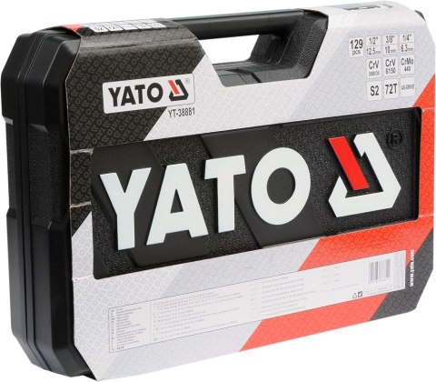 YATO ZESTAW NARZĘDZI 129 elem. 1/2" / 3/8" / 1/4" XXL 38881 YATO ZESTAW NARZĘDZI 129 elem. 1/2" / 3/8" / 1/4" XXL 38881